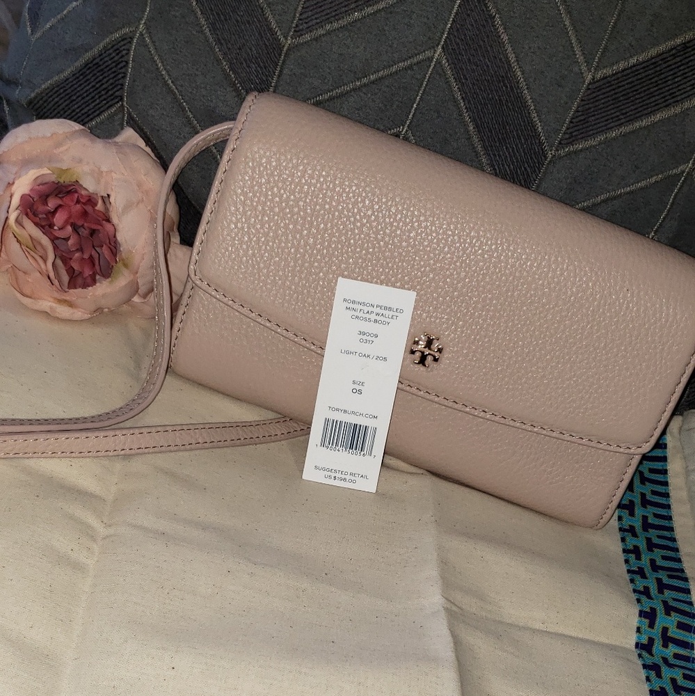 Tory Burch Robinson pebbled mini flap crossbody
